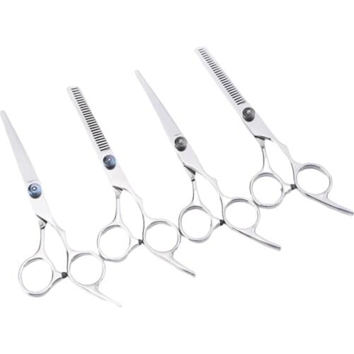 6 Inch One Set Titanium Hair Cutting Shears Thinning Barber Scissors Adjustable Screws
