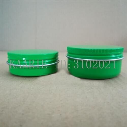 30/50/60g ML refillable box green empty round aluminum metal tin cans cosmetic bottle cream box DIY jar Aluminum Lipstick Pot