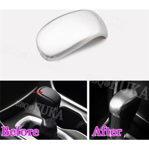 BBQ@FUKA Car Gear Shift Lever Handle Knob Cover Trim ABS Chrome Fit For Honda 10th Accord 2018 Car Accessories Styling
