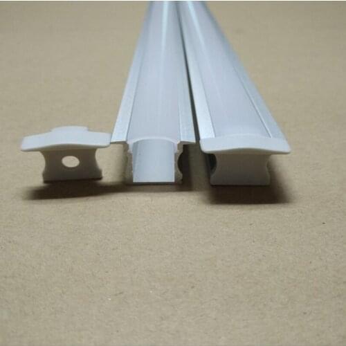 Free Shipping aluminum led profile for led strips frosted milk white / clear transparent pc cover 2m/pcs 100m/lot