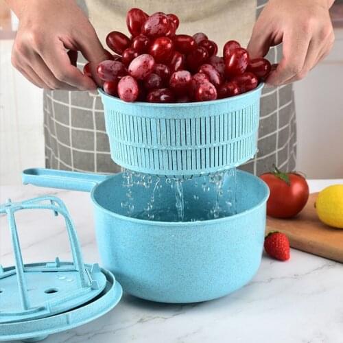 Large Manual Salad And Vegetable Washer Spinner Dryer Household Fruit Dehydrator Salad Spinner Rice washer kitchen gadgets