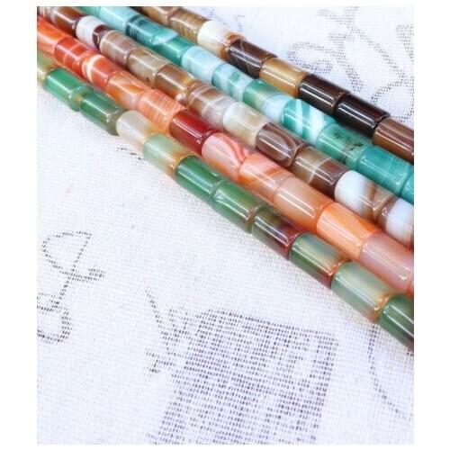 Natural Stone 8*12MM peacock Agates cylinder Shape Beads Strand For Jewelry Making bracelet gfh5d