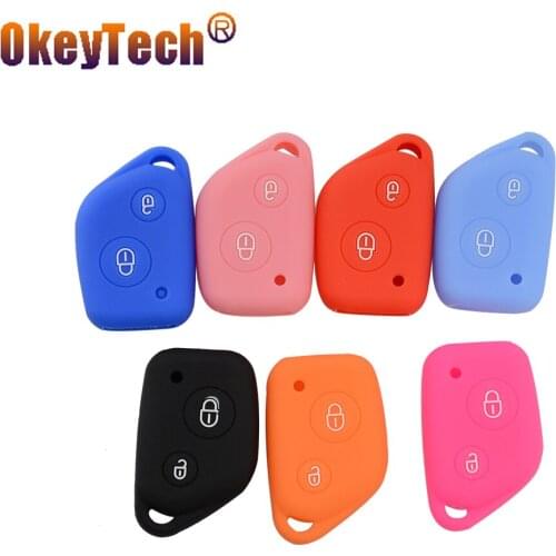 OkeyTech Soft Silicone Car Key Cover Case 2 Buttons for Peugeot 106 205 206 306 405 406 for Citroen Berlingo Xsara Picasso Saxo
