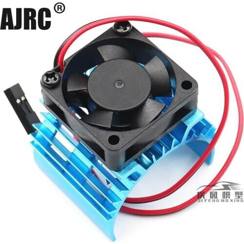 Blue RC Parts Electric Car brushless Motor Heatsink Cover + Cooling Fan for 1:10 HSP RC Car 540 550 3650 Size Motor Heat Sink