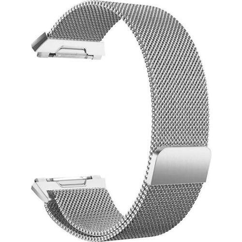 For Fitbit Ionic Bands Large Replacement Magnetic Loop Strap Stainless Steel Wrist Band:Silver