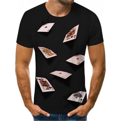 Summer Hot Sale 3DT Shirt Game Poker Graphic T-shirt Mens Casual Fashion Printed Pattern Harajuku Short Sleeve T-shirt