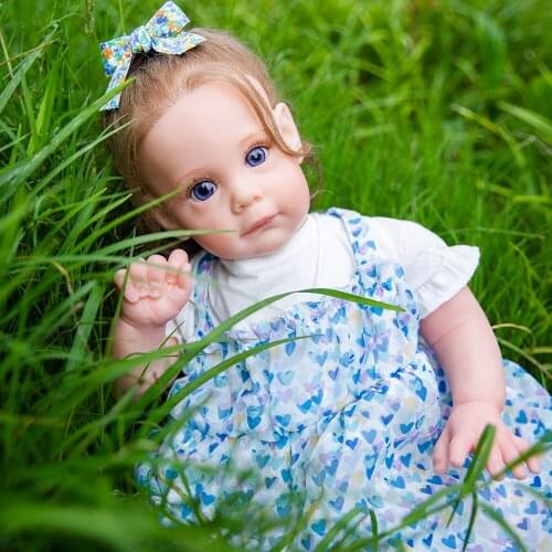 Hoomai 55CM Handmade High Quality Reborn Toddler Maggie Detailed LifelikeHand-rooted Hair Girl Doll