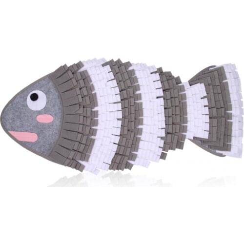 3 Colors Lightweight Sniffing Blanket Mat Felt Cloth Snuffle Mat Fish Shape Design for Pet