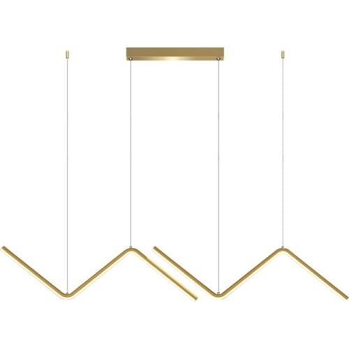 Minimalist Line Pendant Light Gold/Black Fashion Dining Room Bar Counter Decor Lighting Fixtures Nordic Personality LED Lamp 26W