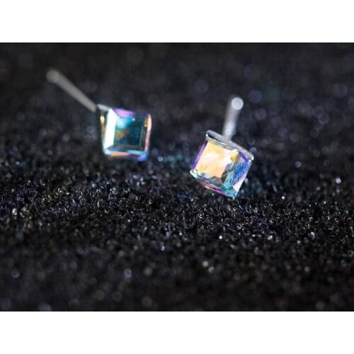La Monada Fashion Womens Earrings Silver 925 Ear Piercing 925 Silver Earrings For Women Colorful Silver Stud Earrings Small