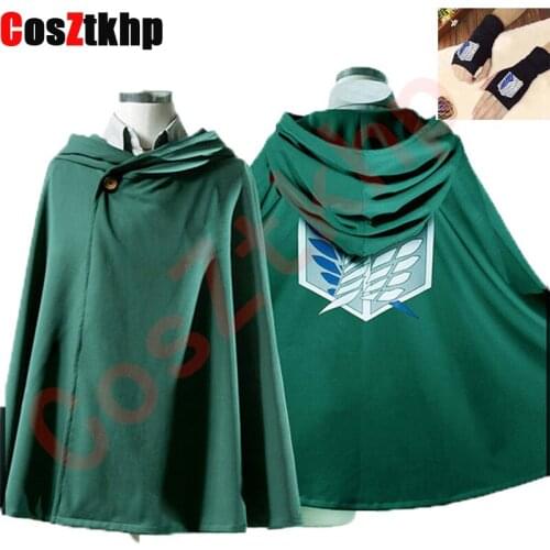 HOT Attack on Titan Cosplay Cloak Anime Shingeki no Kyojin Cosplay Costume Scouting Legion Aren Cosplay Capes Halloween Costumes