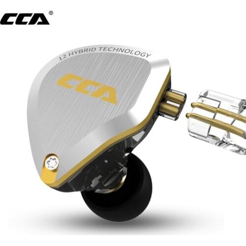 CCA C12 5BA+1DD Hybrid 12Units Earphone HIFI Bass Earbuds In Ear Monitor Metal Sport Headphones Noise Cancelling for Gaming