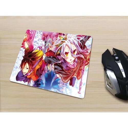 No Game No Life Anime Mouse Pads Small Size Big Promotion 22x18cm Locked Edge Rubber Desk Mat Non-slip Notebook PC Mice Mat S