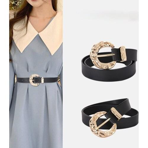 New Fashionable Western Style Womens Waist Simulation Leather Girdle Fashion Belt Womens Decorative Dress Summer Joker 3cm