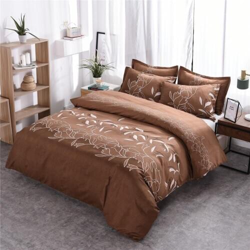 Simple Plain Printing Quilt Cover and Pillowcase Bedding Three-Piece Set Bedding Quilt Cover Bed Duvet Quilt Cover Sets 2021 New