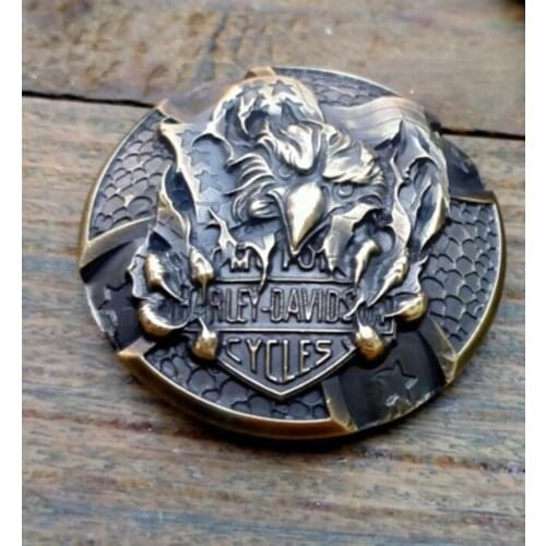 47 mm diameter handmade pure copper eagle pattern buttons | high-end handmade leather specific decorative buckle accessories