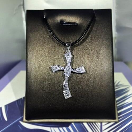 QTT New fashion Silver Ladies Jewelry 925 Sterling Silver Necklace Fashion Cross Necklace Party Jewelry Anniversary Gift