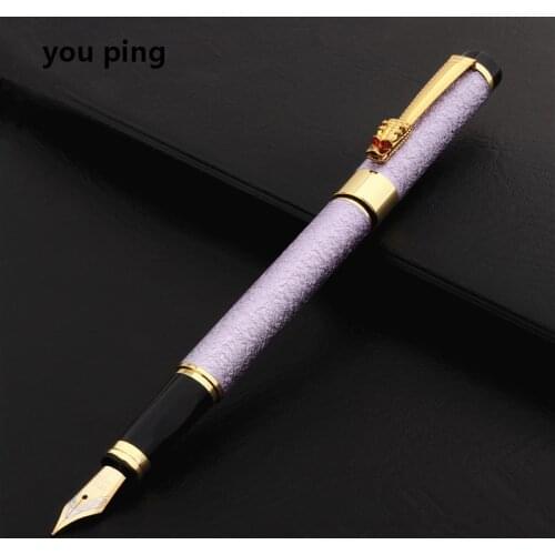 New High Quality 6006 Purple Colour Dragon Business Office Fountain Pen Student School Stationery Supplies Ink Pens