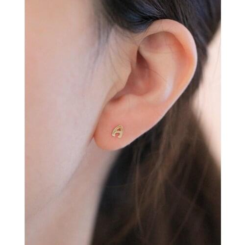 925 Sterling Silver Earring Fashion Classic Style Personality 26 Letters Stud Earring Small Cute Simple Woman Girl Ear Jewelry