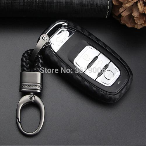 LUCKEASY Silicone Car Remote Key Case Cover Carbon Fiber Pattern For Audi A4L A6L A8 Q5 Q8 A5 A7 S5 S7 S6 A1 A3 A5 Car Styling