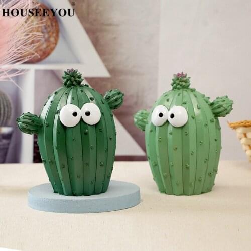 Nordic Creative Cartoon Cactus Piggy Bank Children Money Storage Box for Kids Gifts Home Decoration Coin Jar Cash Container