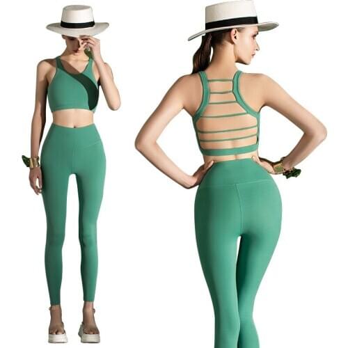 Fitness Sport Suit Women Tracksuit Yoga Set Backless Gym Running Set Sportswear Leggings Workout Sports Clothing