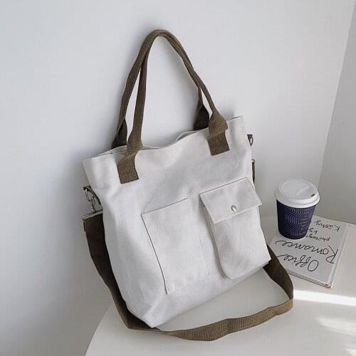 Shoulder Bags For Women Casual Canvas Satchel Handbags Large Capacity Crossbody Bags Female Travel Shopping Totes Purse