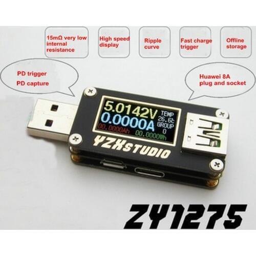 YZXstudio ZY1276 Blue Table ZY1270 Color Table USB PD TC Voltage Current Capacity Tester