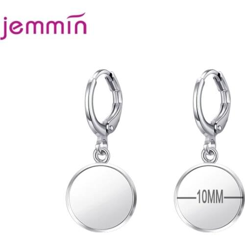 10 Pcs Fine Jewelry Components Round Plate For Cubic Zirconia CZ Stone Handmade DIY Earring Findings Jewelry Accessories