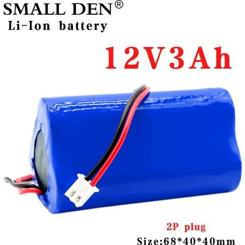 12V 3000mAh 18650 Lithium Rechargeable Battery pack 3S1P for Speaker flashlight CCTV Camera GPS Portable search light equipment