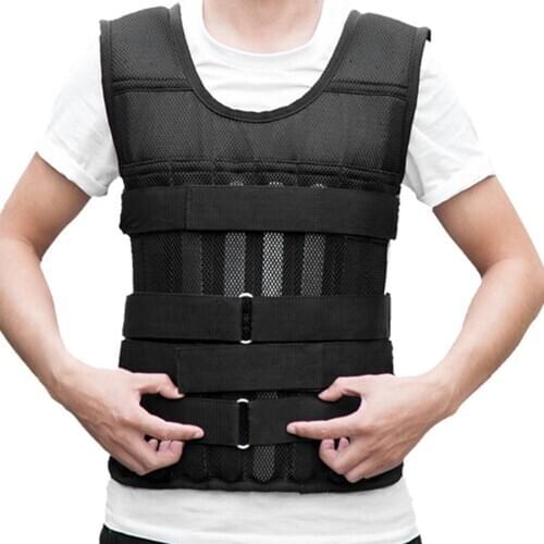 15kg 20kg 50kgLoading Weighted Vest For Boxing Training Equipment Adjustable Exercise Black Jacket Swat Sanda Sparring Protect