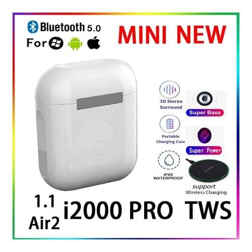 2021 Original i2000 PRO TWS 1:1 GPS Rename Wireless Bluetooth Headsets 003H