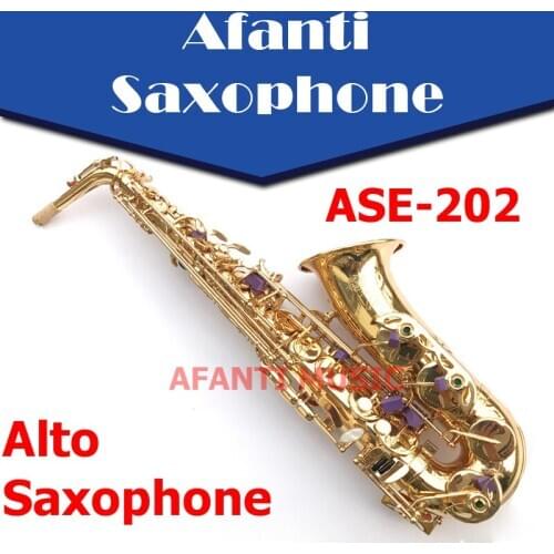 Afanti Music Eb Brass body Gold Lacquer Alto Saxophone (ASE-202)