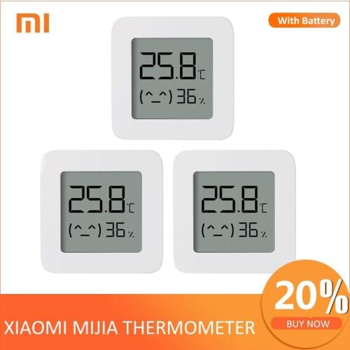 XIAOMI Mijia Bluetooth Thermometer 2 Gen LCD Wireless Smart Electric Digital Hygrometer Thermometer Work with Mijia APP