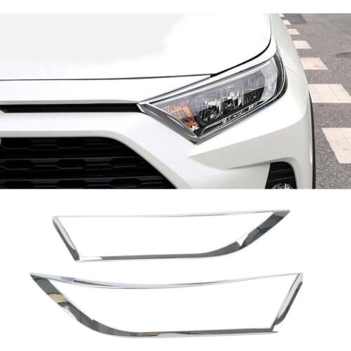 For Toyota Rav4 2019 2020 Headlight Cover Frame Trim Head Light Lamp Modification Stickers