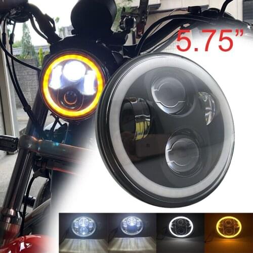 5.75" 5 3/4 inch LED Motorcycle Headlight Black For H-arley Sportster 1200 XL1200L Custom XL1200C 883 XL883 883L XL883R 48