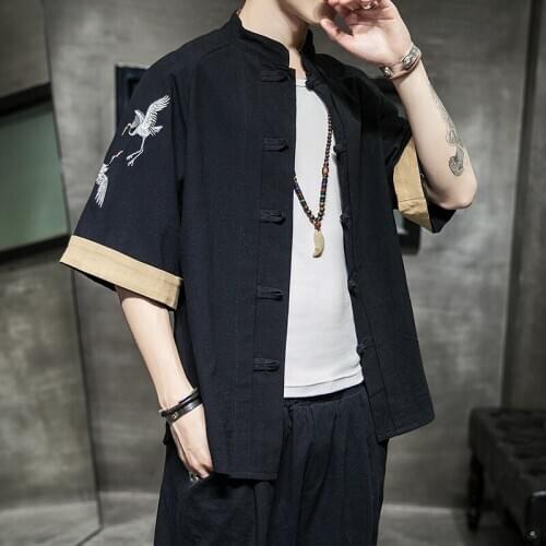 Mens Kimono Large Size 5XL Leisure Cardigan Outwear Haori Japanese Jackets Thin Coat Traditional Clothing embroidery cloak