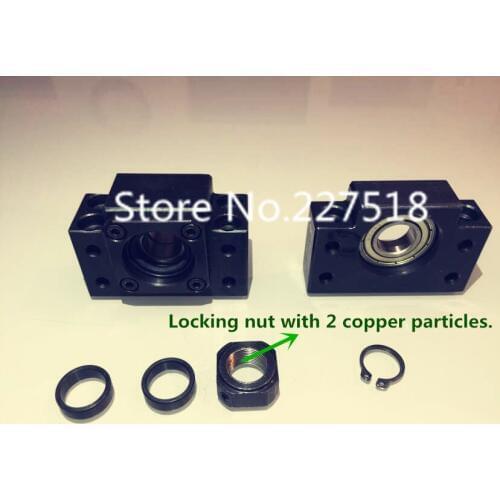 1 set Ballscrew End Supports:1pc BK12 + 1pc BF12 1605 1604 ballscrew End Support CNC Parts for SFU1605 SFU1604