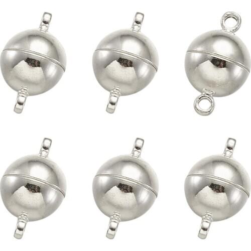 5 Sets Round Brass Magnetic Clasp Connectors for Jewelry Making DIY Bracelet Necklace Findings 12 14 16mm