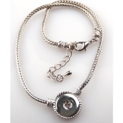 Metal press button Chain Necklace for 1.8-2cm DIY Fashion alloy charm button Jewelry Free shipping