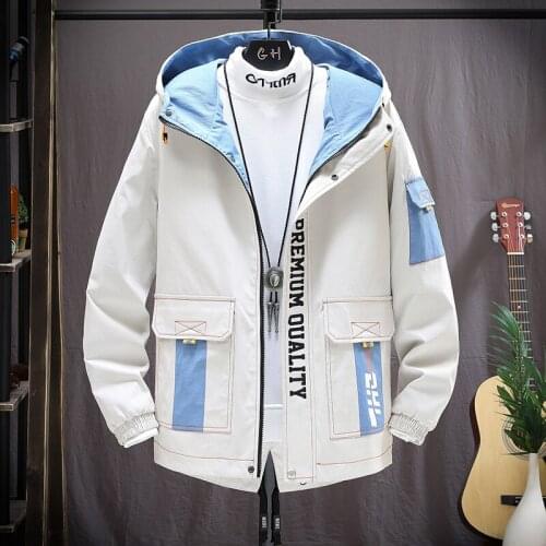 2021 Spring Autumn Casual Mens Hooded Cargo Jacket Men Patchwork Overcoat Quality Streetwear Coats Male 3 Colors M-4XL JK212