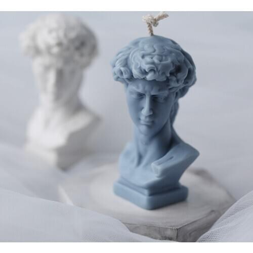 Newest 3d David Statue Shape Candle Mold Plaster Statue Silicone Mould Diy Fragrance Memorial Candle Plaster Crafts Molds Wax