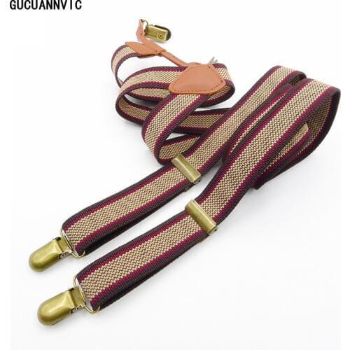 HOT original classic retro suspender Elastic Suspenders men and women Bib straps Elastic GUCUANNVIC mens braces