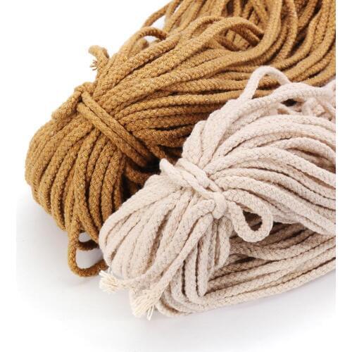 Durable Beige White Cotton Cord Beige Twisted Cord Rope Craft Macrame String DIY Handmade Home Decorative 5mmx100yard