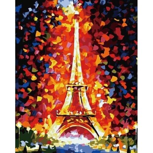 Coloring by numbers Eiffel Tower modular painting romantic Paris digital paint by numbers diy oil painting