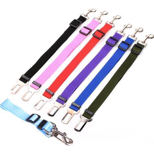 Adjustable Dog Pet Seatbelt Pet Dog Car Safety Seat Belt Collar Lead Leash Harness Pet Travel Acessories