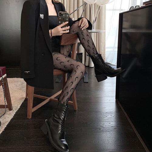 Sexy Fishnet Stockings Set Women Anime Tights Cute Lolita Stocking Black Moon Club Kawaii Goth Pantyhose