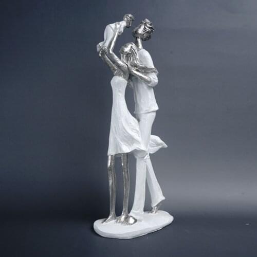 Resin Statue Nordic Style Happy Family Fullbody Portrait Crafts Home Decor Sculpture Figures Indoor Character Desktop Decoration