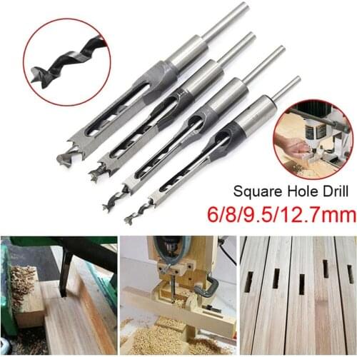6/8/9.5/12.7mm HSS Square Hole Drill Bit Auger Bit Steel Mortising Drilling Craving Woodworking Tools