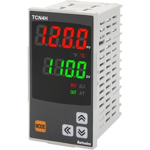 TCN4H-24R Temp Control, 1/8DIN, Dual display 4 Digit, PID Control, Relay & SSR Output, 2 Alarm Output, 100-240 VAC